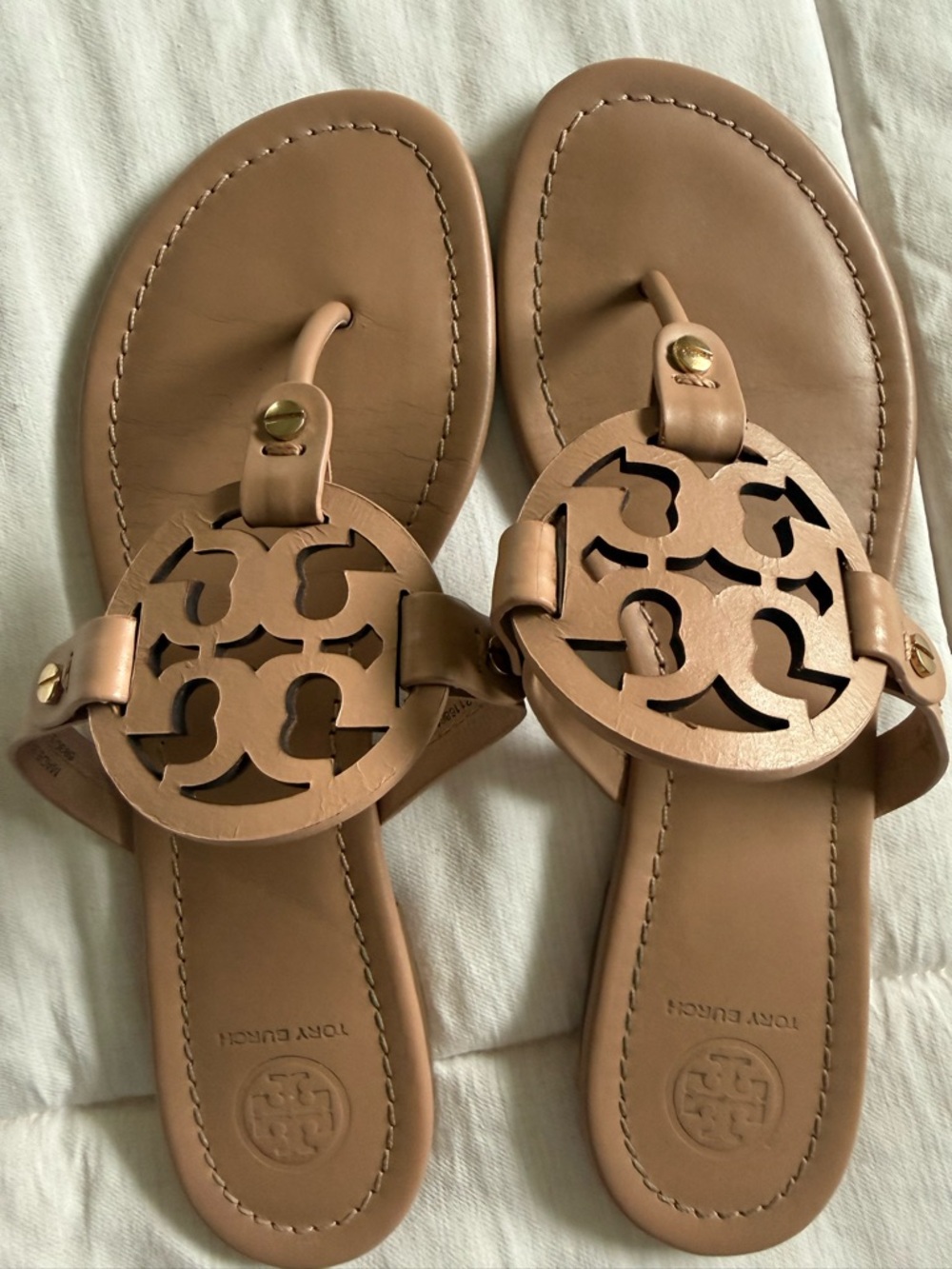 Tory Burch Leather Miller Thong Sandals size 8